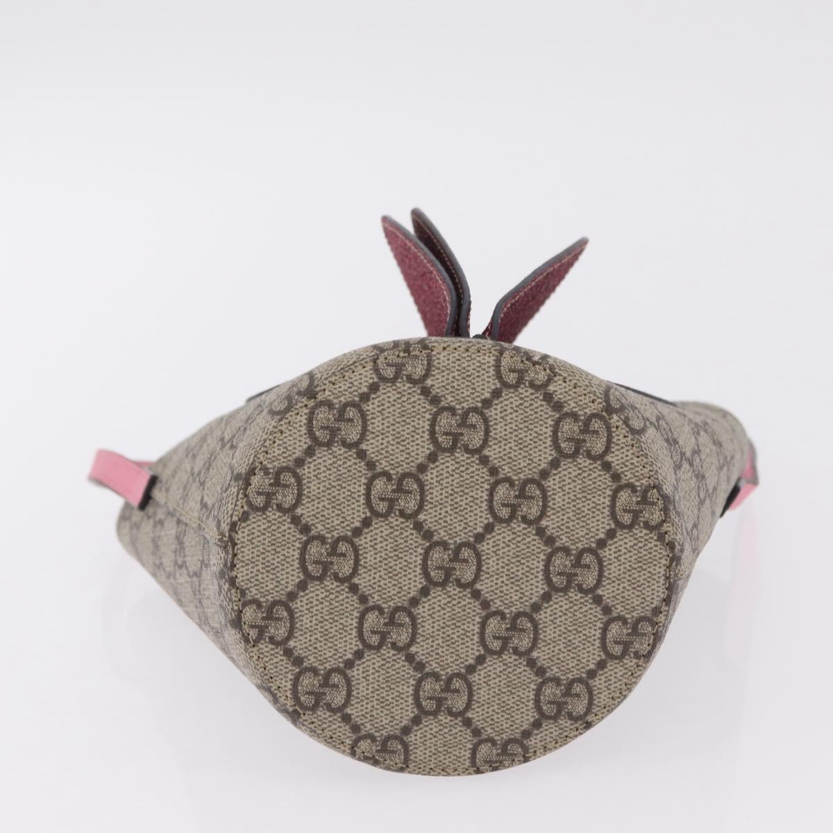 GUCCI GG Supreme Childrens Hand Bag PVC Beige Pink 630591 Auth BA16269V