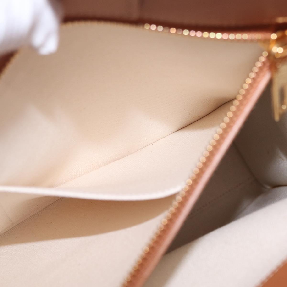 CELINE Vertical Cabas Large Hand Bag Canvas Ivory Gold Tone Auth BA16270M