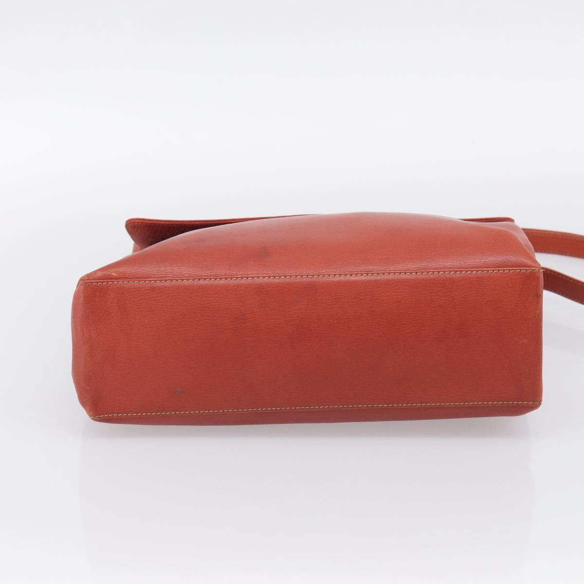 LOEWE Velazquez Hand Bag Leather 2way Orange Gold Tone Auth BA16275