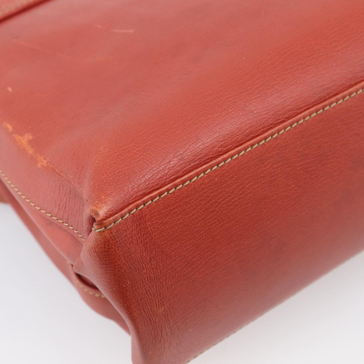 LOEWE Velazquez Hand Bag Leather 2way Orange Gold Tone Auth BA16275
