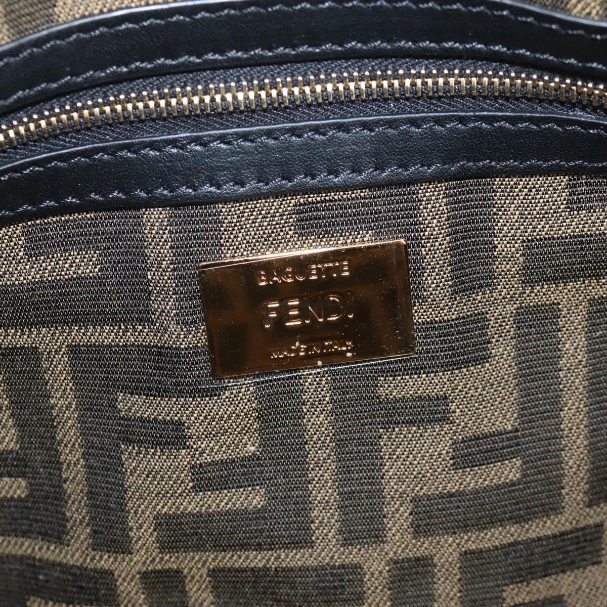 FENDI Zucca Canvas Mamma Baguette Shoulder Bag Brown Gold 8BR600 Auth BA16286SM