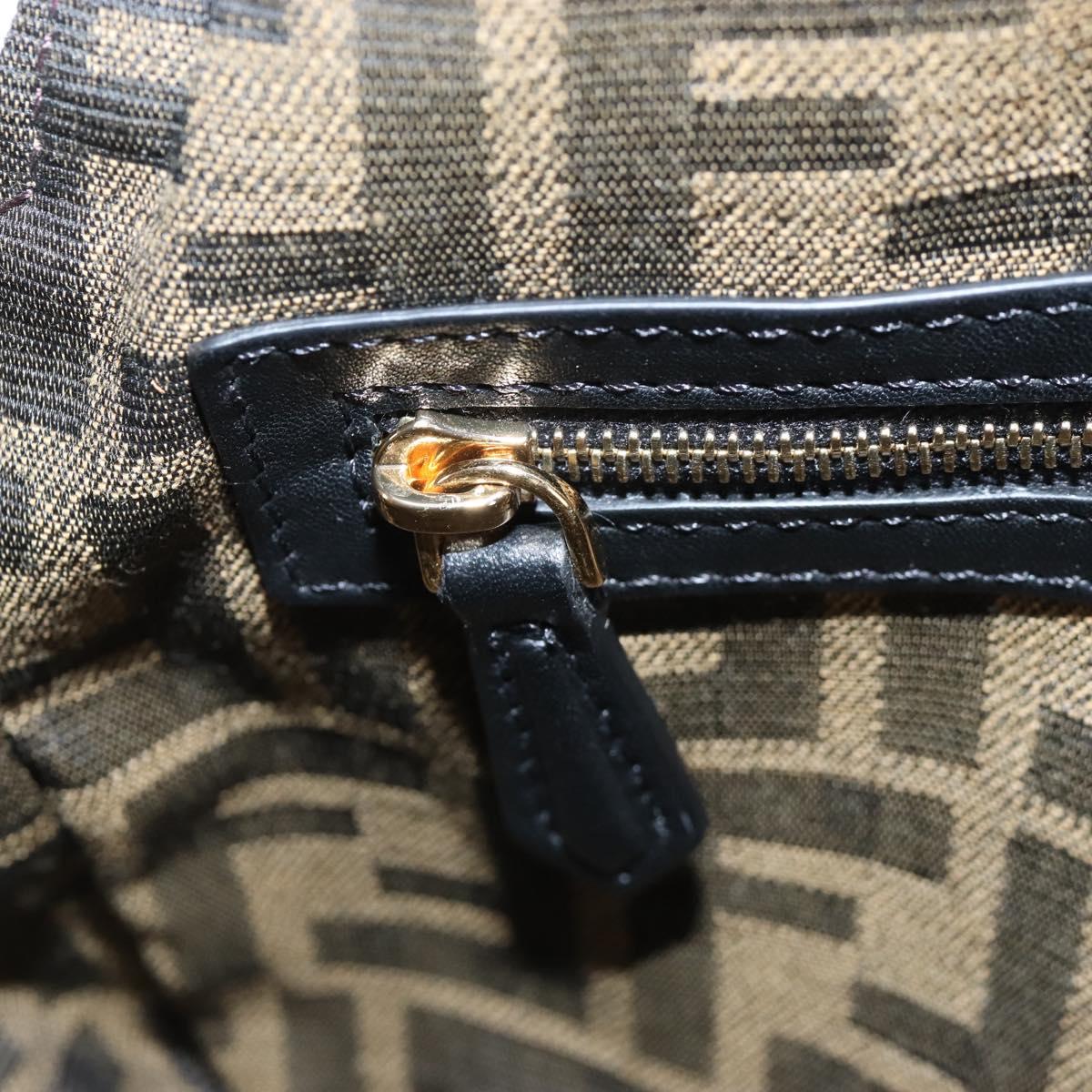 FENDI Zucca Canvas Mamma Baguette Shoulder Bag Brown Gold 8BR600 Auth BA16286SM