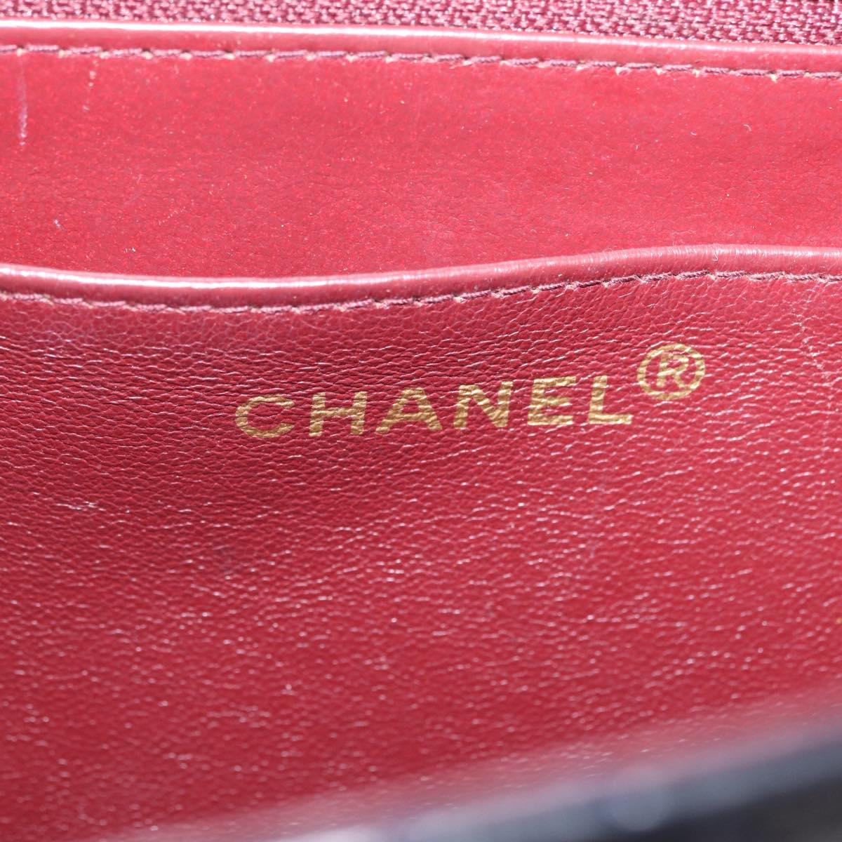 CHANEL Matelasse Chain Shoulder Bag Lamb Skin 2way Navy Gold CC Auth BA16293SAV