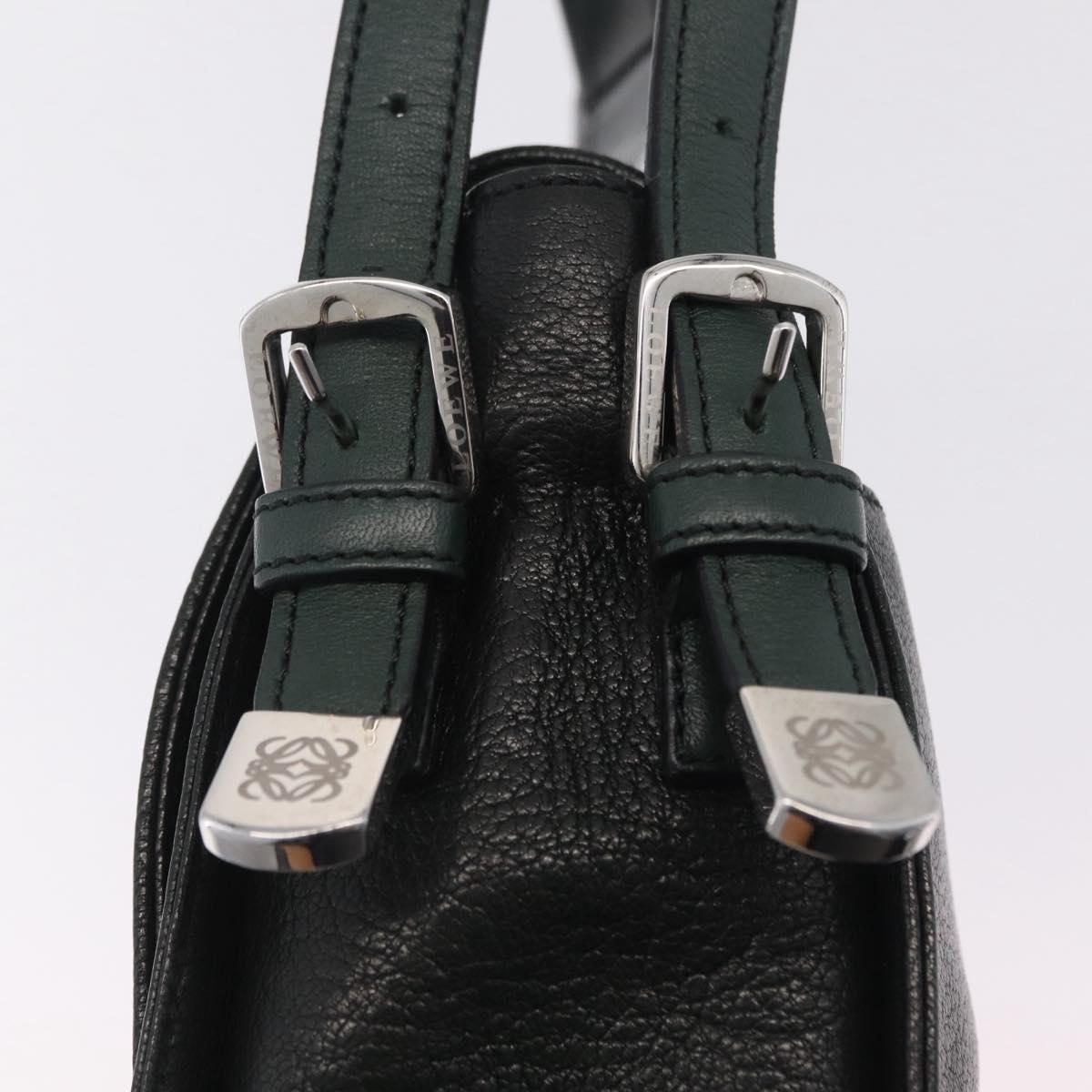 LOEWE Shoulder Bag Leather Green Silver Auth BA16294V