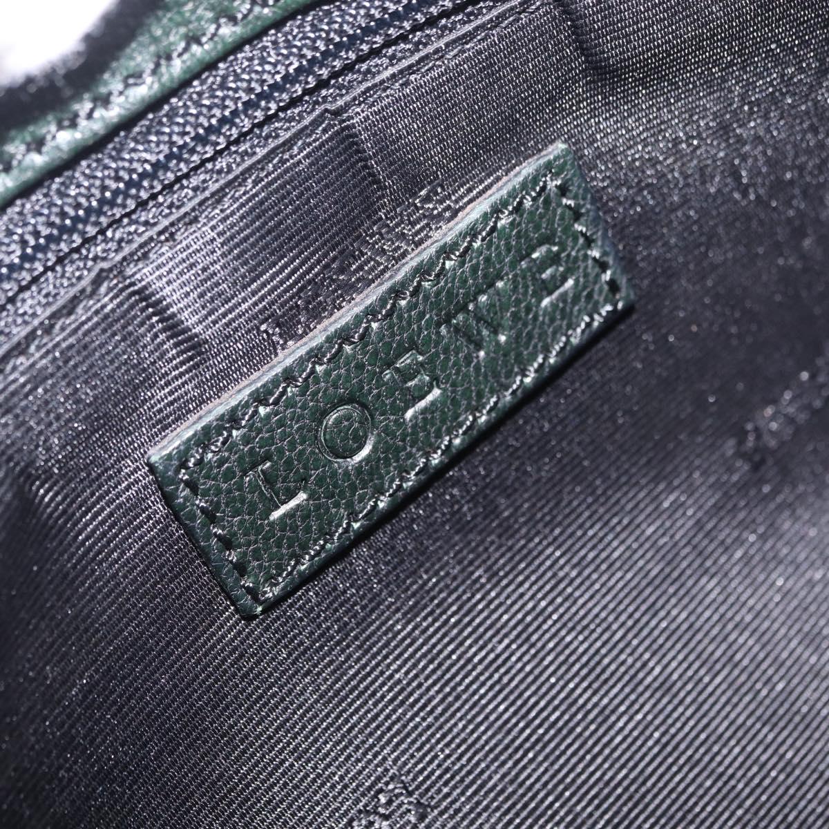 LOEWE Shoulder Bag Leather Green Silver Auth BA16294V