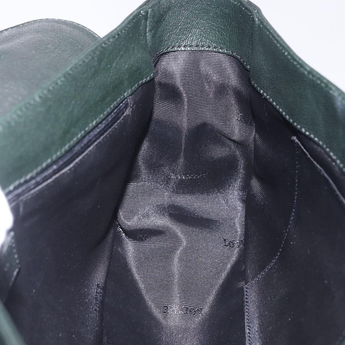 LOEWE Shoulder Bag Leather Green Silver Auth BA16294V