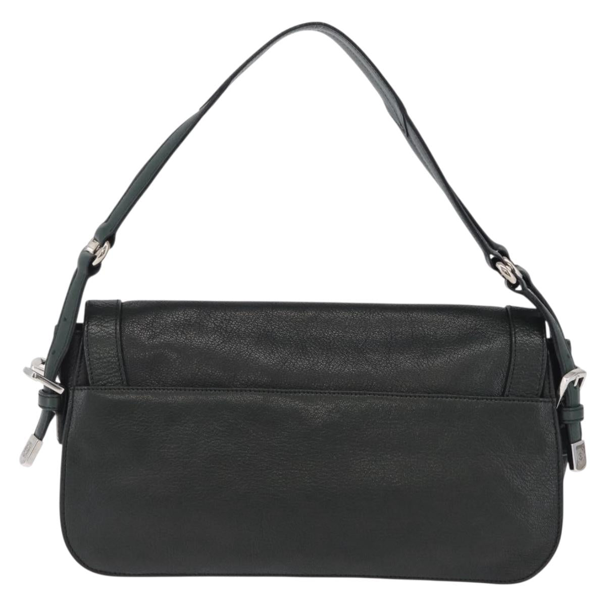 LOEWE Shoulder Bag Leather Green Silver Auth BA16294V