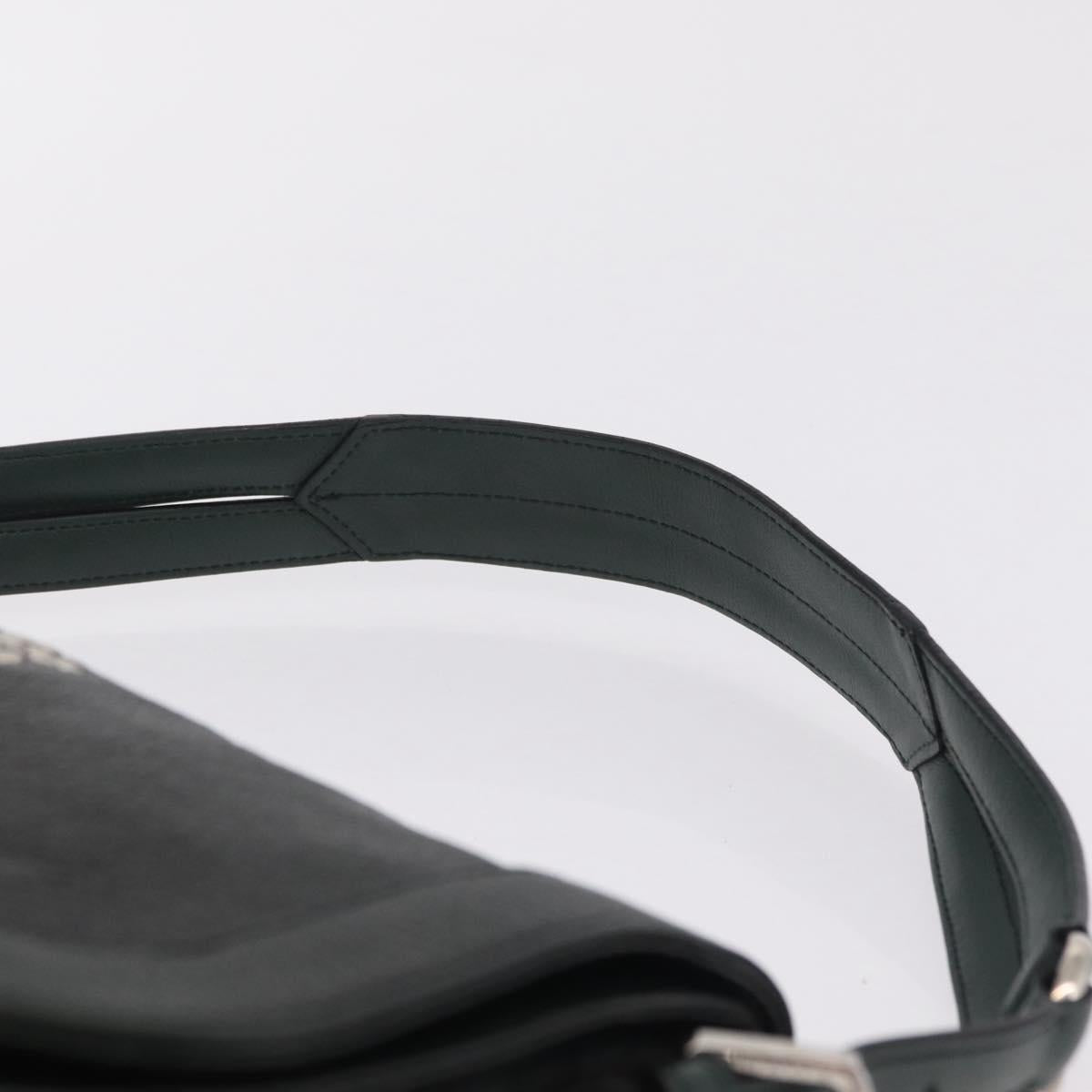 LOEWE Shoulder Bag Leather Green Silver Auth BA16294V