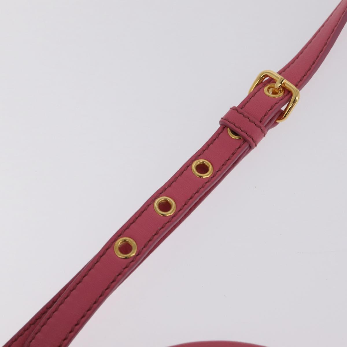 Miu Miu Matelasse Hand Bag Leather 2way Pink Gold Tone Auth BA16301V