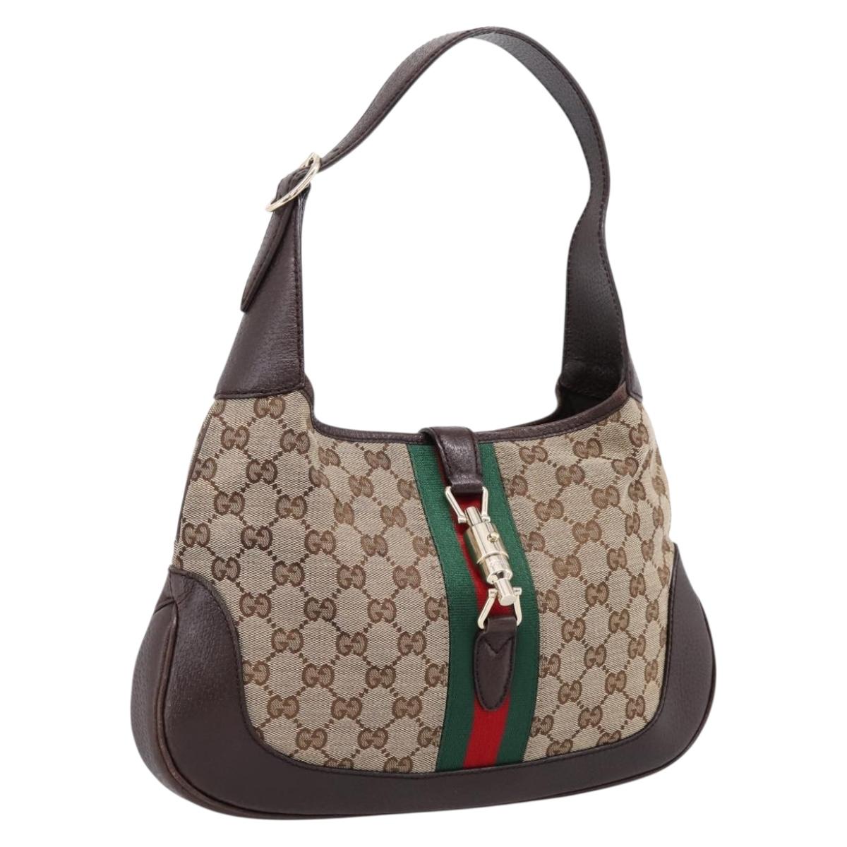 GUCCI GG Canvas New Jackie Webb Sherry Line Shoulder Bag 153696 Auth BA16302V