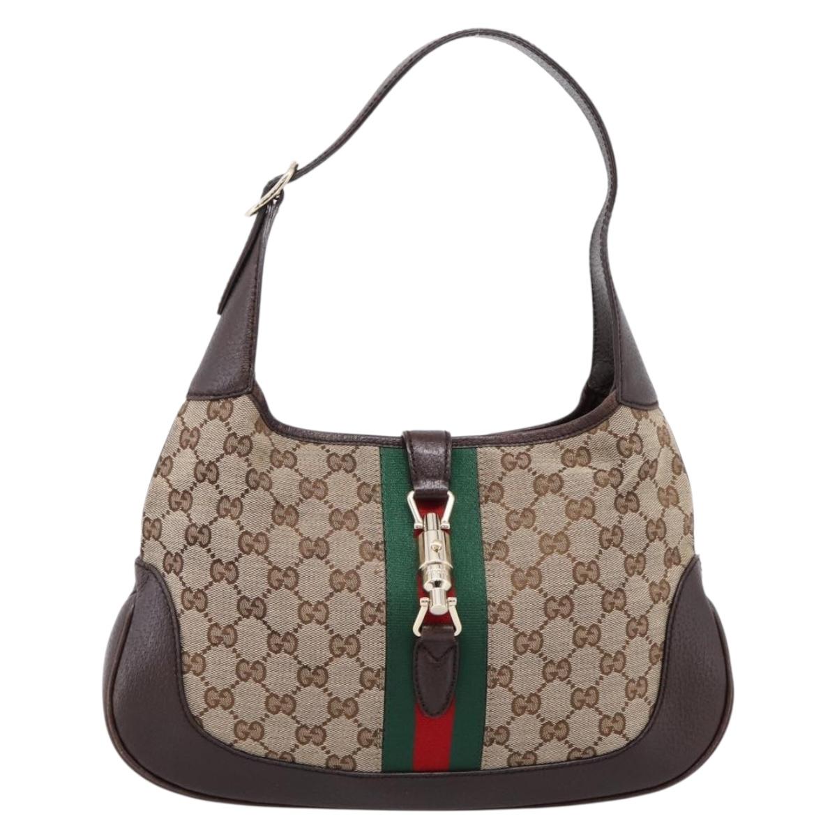 GUCCI GG Canvas New Jackie Webb Sherry Line Shoulder Bag 153696 Auth BA16302V