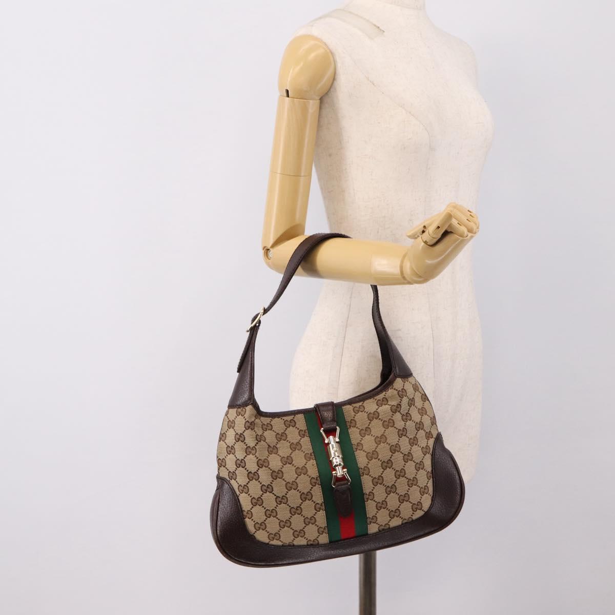 GUCCI GG Canvas New Jackie Webb Sherry Line Shoulder Bag 153696 Auth BA16302V