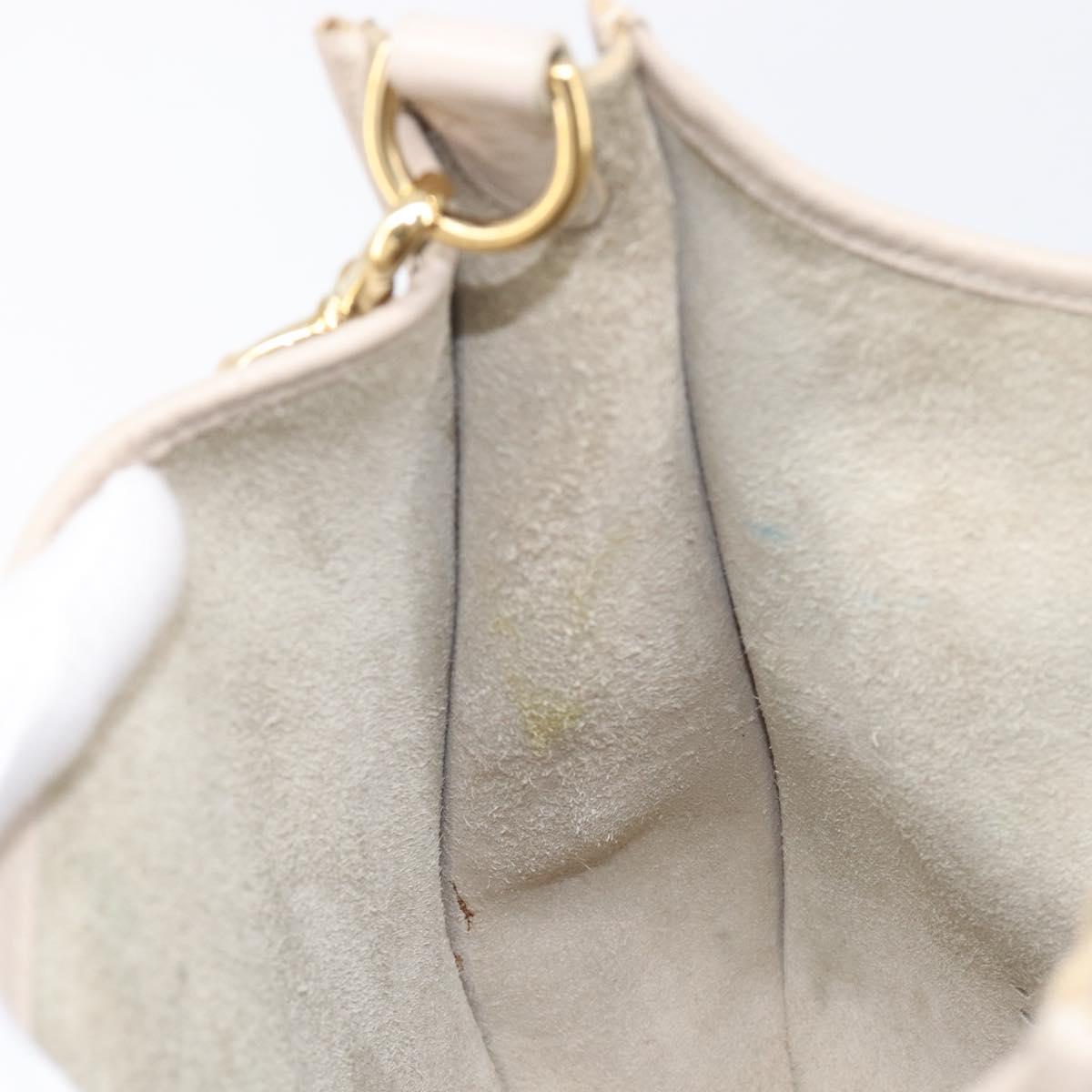 HERMES Evelyn 1GM Shoulder Bag Leather Ivory Gold Tone Auth BA16323SAM