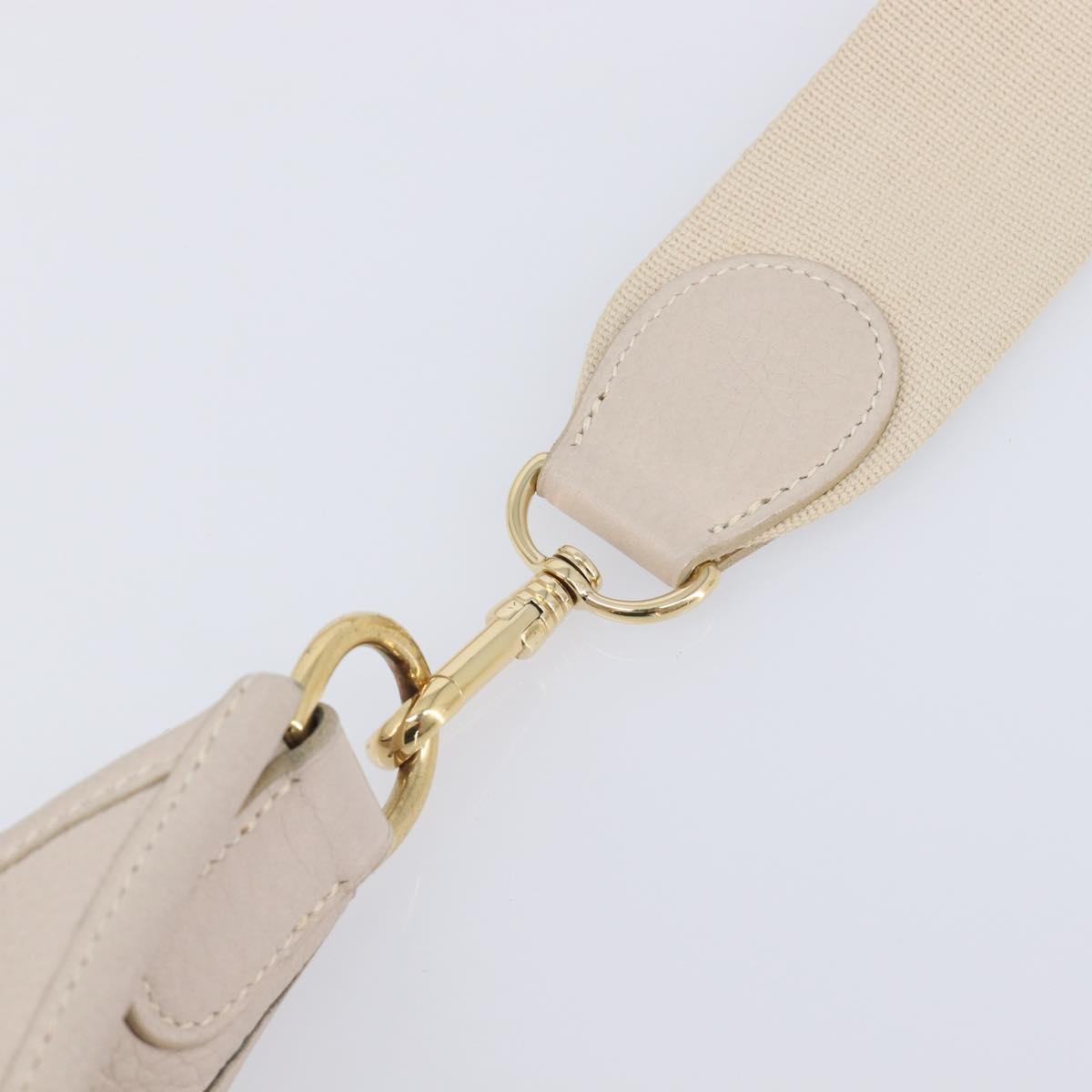 HERMES Evelyn 1GM Shoulder Bag Leather Ivory Gold Tone Auth BA16323SAM