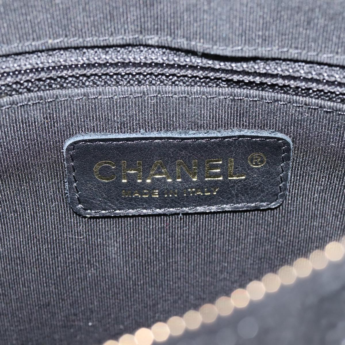 CHANEL Matelasse Chain Shoulder Bag Caviar Skin Black Gold CC Auth BA16326SAV