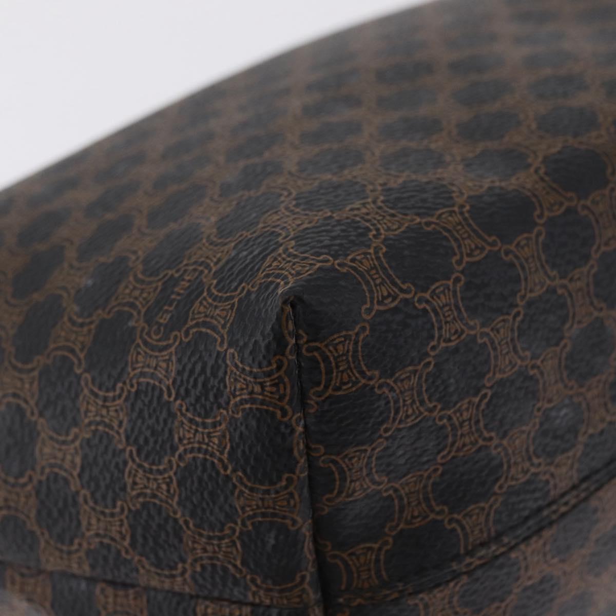 CELINE Macadam Hand Bag PVC Black Gold Tone Auth BA16333A