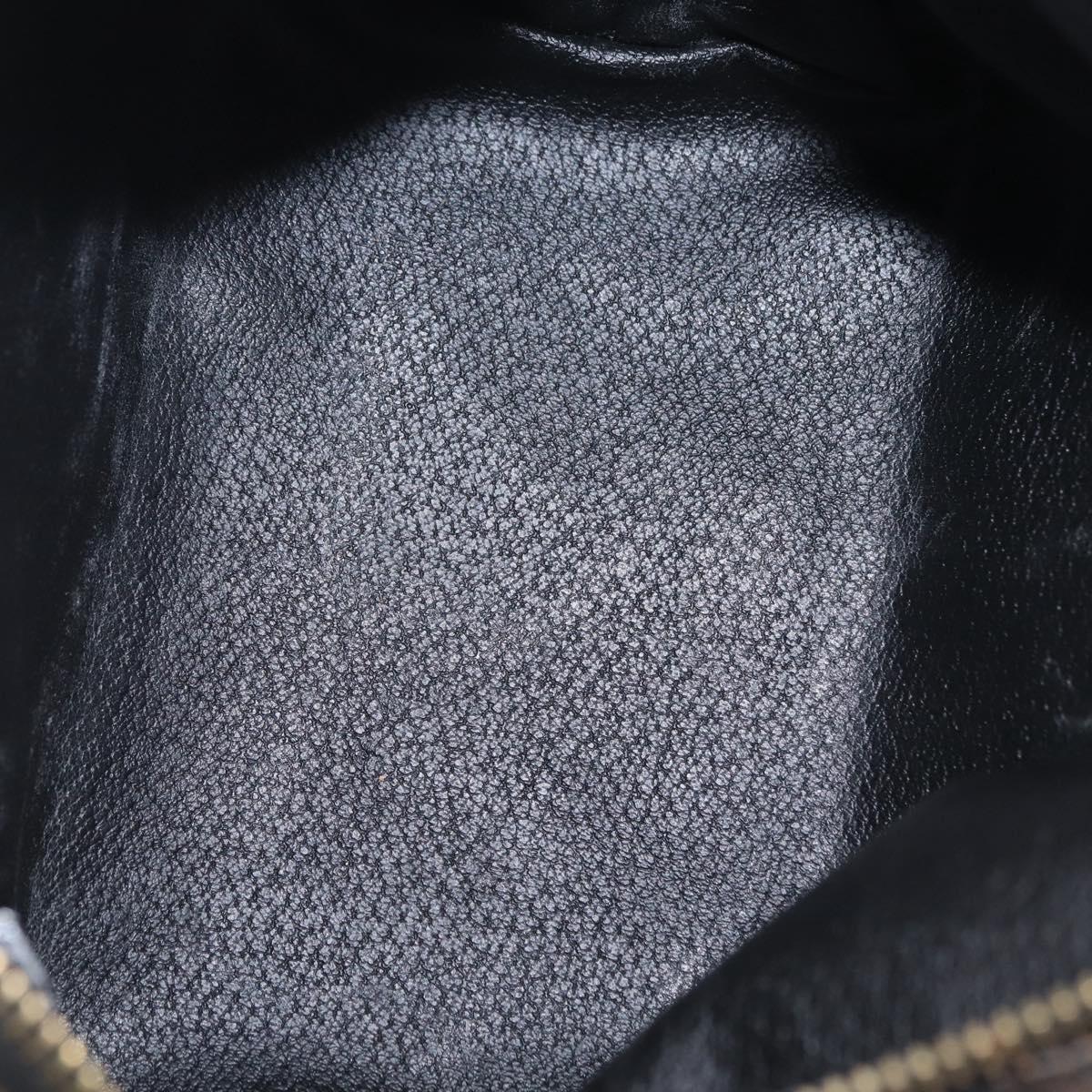 CELINE Macadam Hand Bag PVC Black Gold Tone Auth BA16333A
