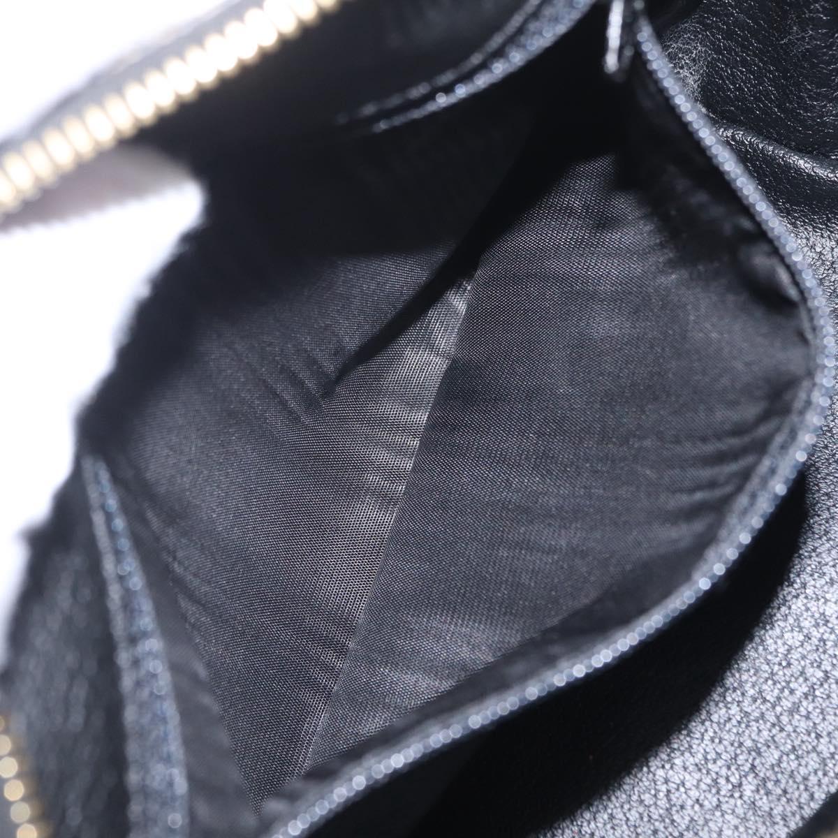 CELINE Macadam Hand Bag PVC Black Gold Tone Auth BA16333A