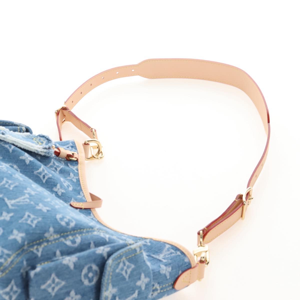 LOUIS VUITTON Monogram Denim Carryall MM Shoulder Bag Blue M46855 LV Auth BA16347SM