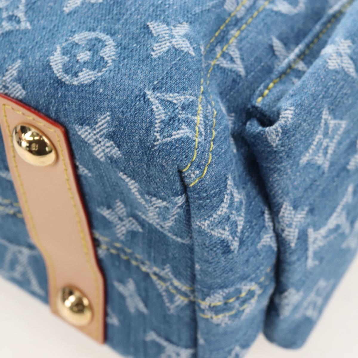 LOUIS VUITTON Monogram Denim Carryall MM Shoulder Bag Blue M46855 LV Auth BA16347SM