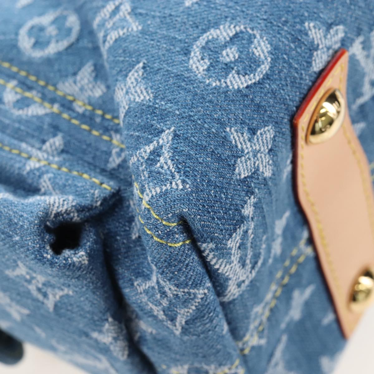 LOUIS VUITTON Monogram Denim Carryall MM Shoulder Bag Blue M46855 LV Auth BA16347SM