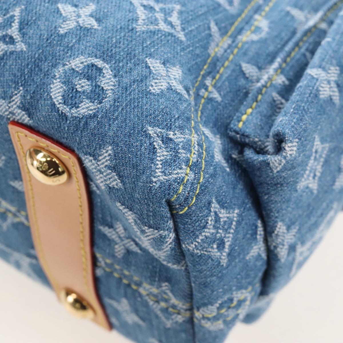 LOUIS VUITTON Monogram Denim Carryall MM Shoulder Bag Blue M46855 LV Auth BA16347SM