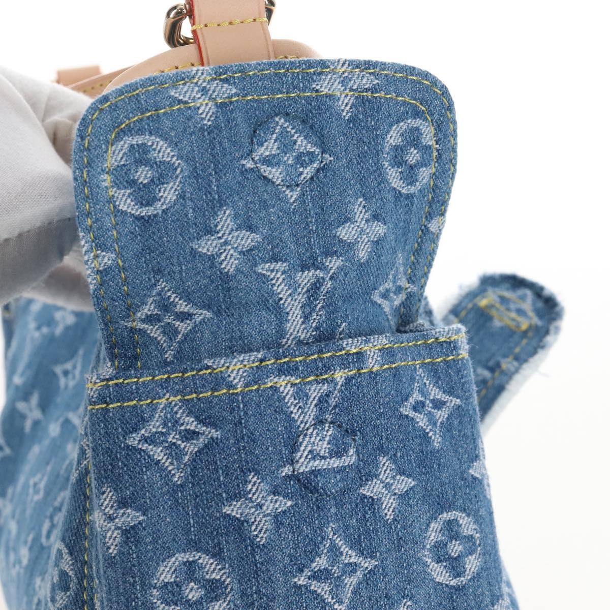 LOUIS VUITTON Monogram Denim Carryall MM Shoulder Bag Blue M46855 LV Auth BA16347SM