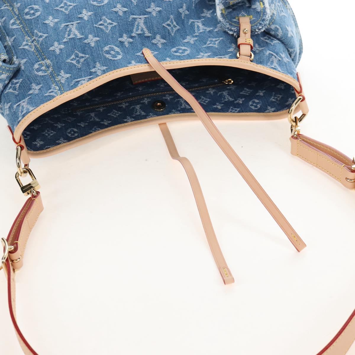 LOUIS VUITTON Monogram Denim Carryall MM Shoulder Bag Blue M46855 LV Auth BA16347SM