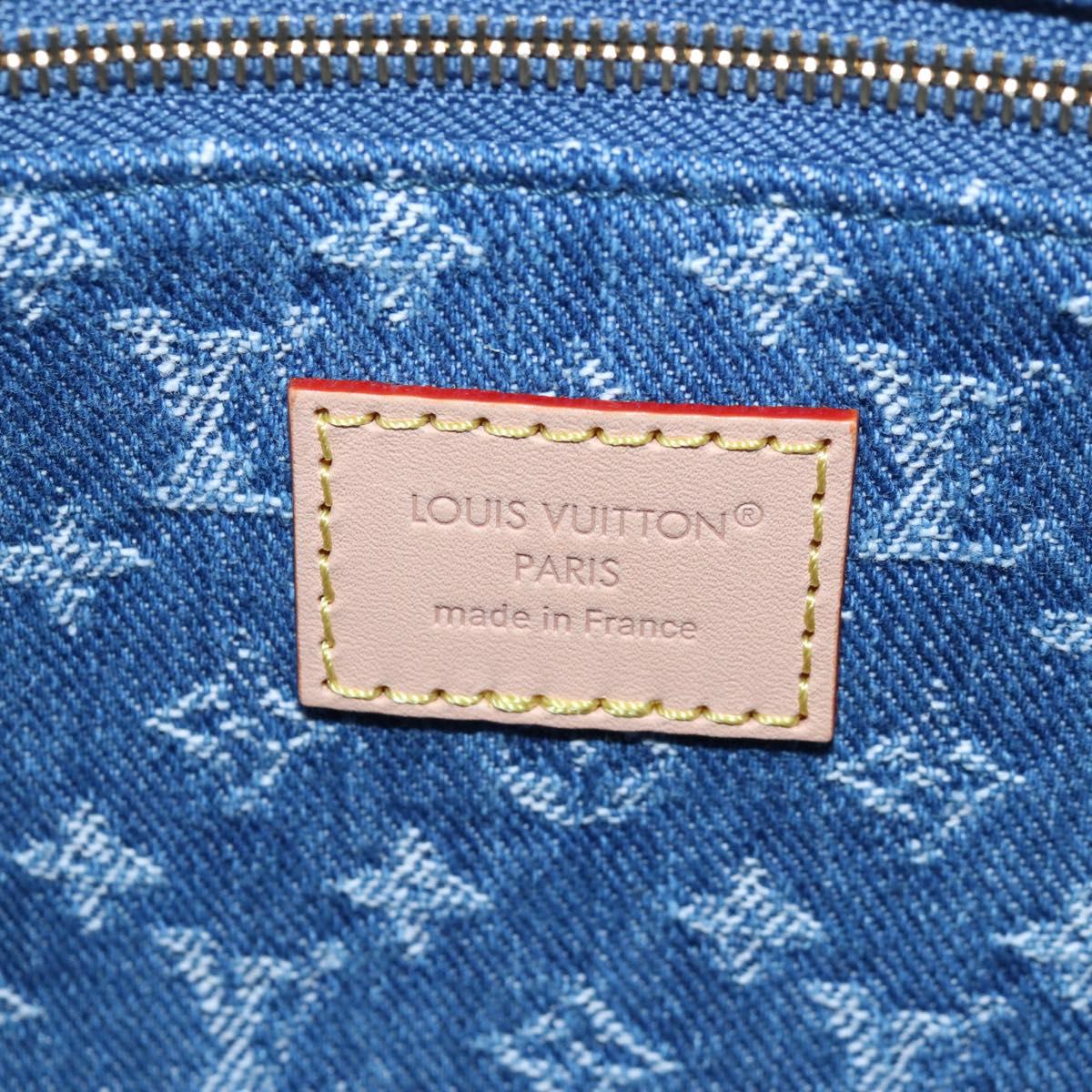 LOUIS VUITTON Monogram Denim Carryall MM Shoulder Bag Blue M46855 LV Auth BA16347SM