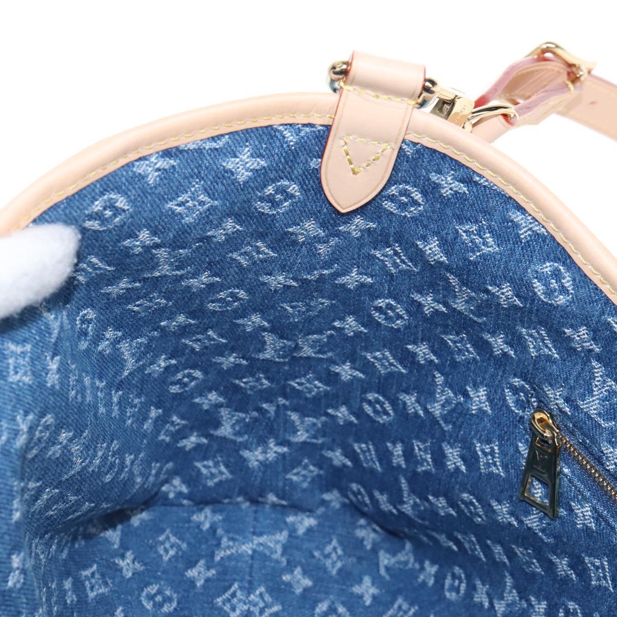 LOUIS VUITTON Monogram Denim Carryall MM Shoulder Bag Blue M46855 LV Auth BA16347SM