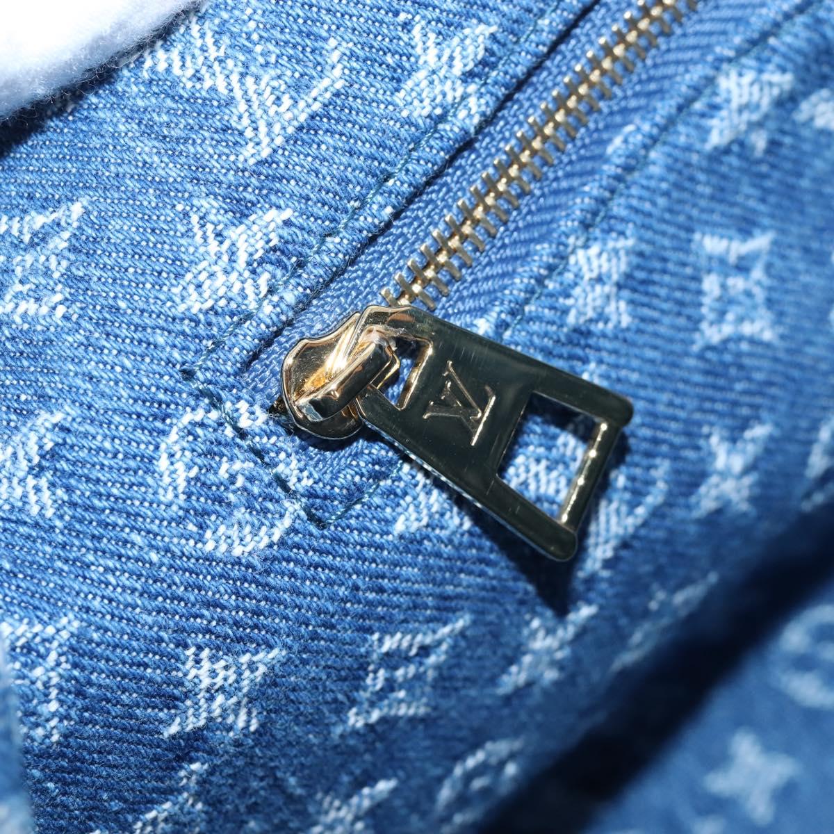 LOUIS VUITTON Monogram Denim Carryall MM Shoulder Bag Blue M46855 LV Auth BA16347SM