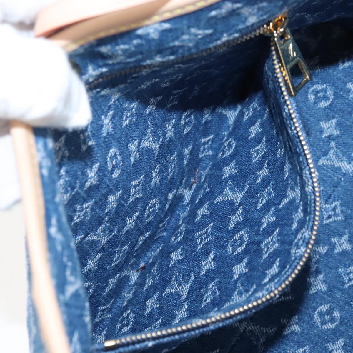 LOUIS VUITTON Monogram Denim Carryall MM Shoulder Bag Blue M46855 LV Auth BA16347SM