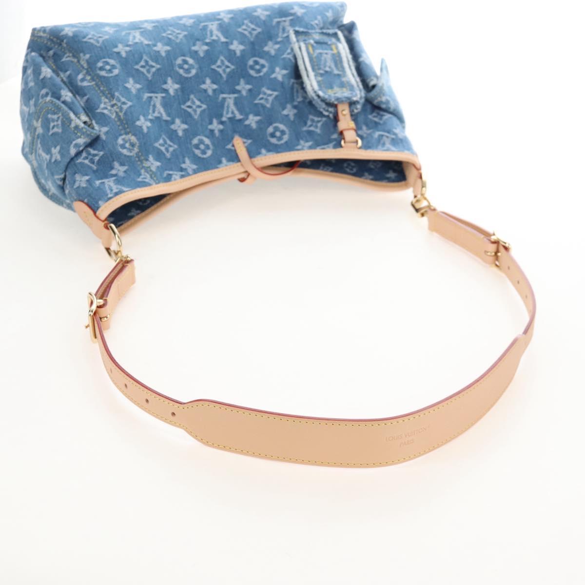 LOUIS VUITTON Monogram Denim Carryall MM Shoulder Bag Blue M46855 LV Auth BA16347SM