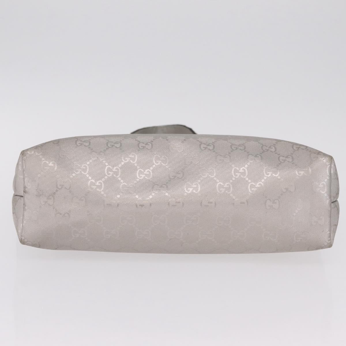 GUCCI GG Implementation Hand Bag PVC Silver 211138 Auth BA16353