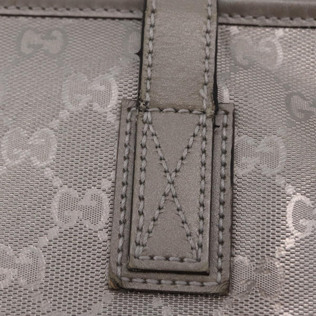 GUCCI GG Implementation Hand Bag PVC Silver 211138 Auth BA16353