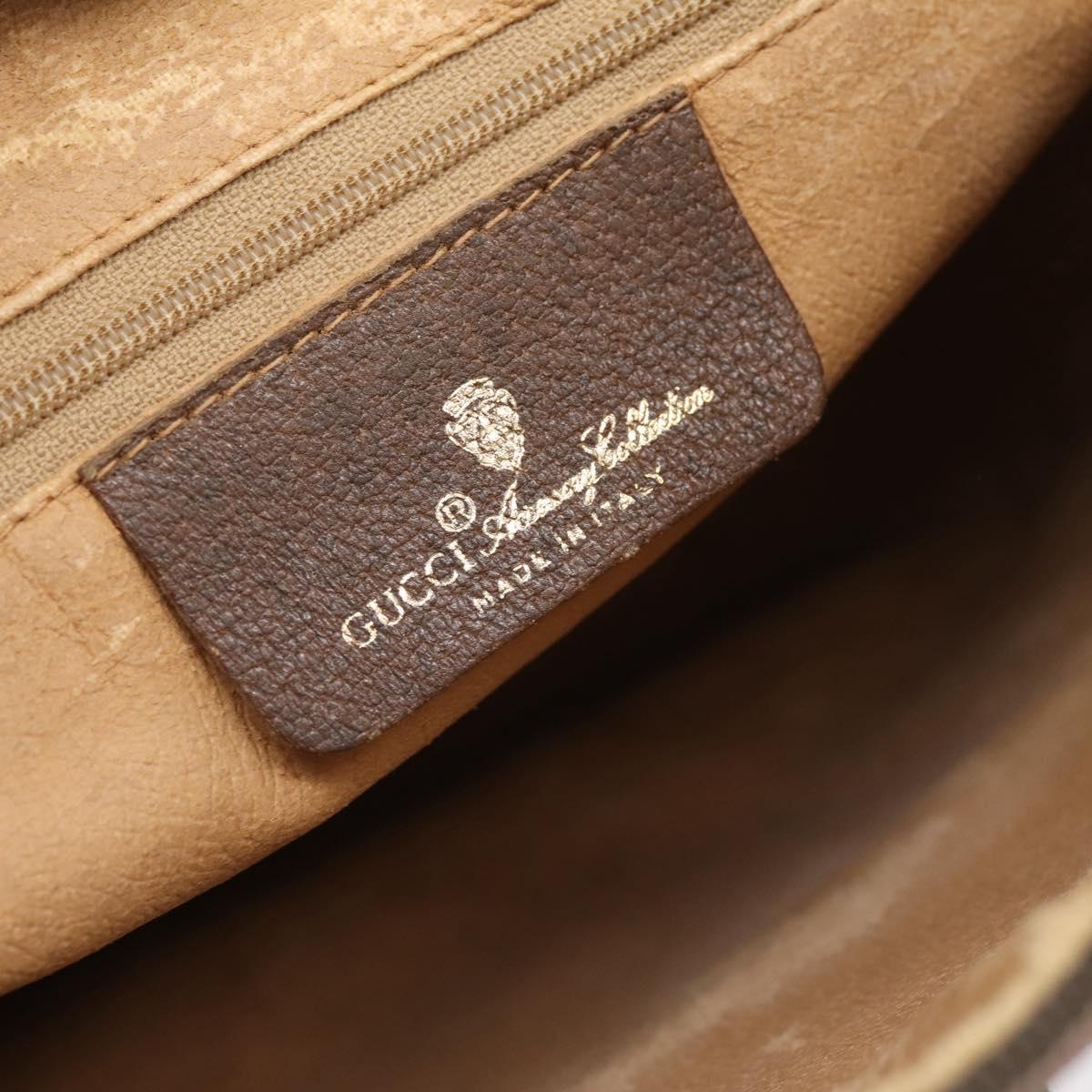 GUCCI GG Supreme Web Sherry Line Shoulder Bag PVC Beige Gold Auth BA16354
