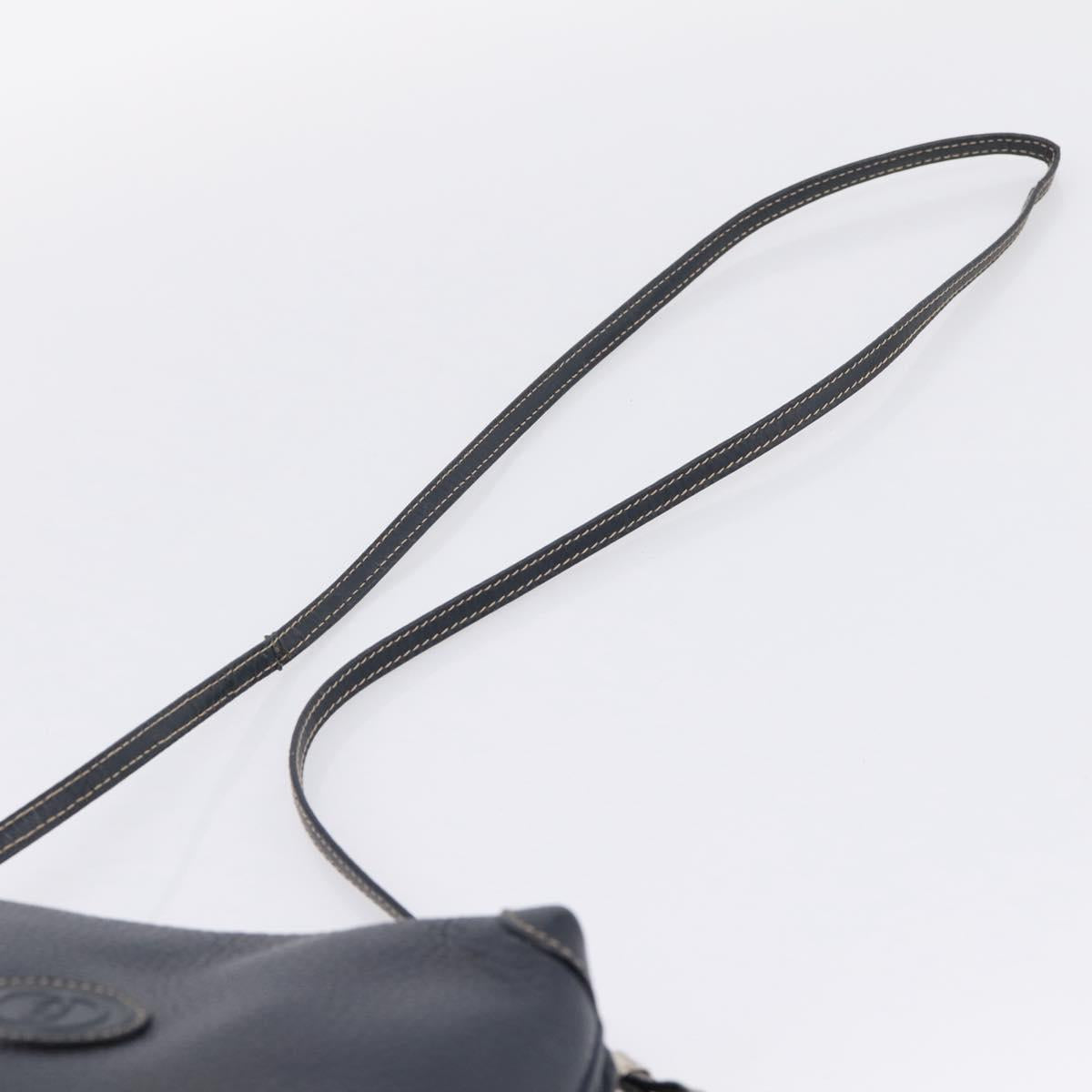 GUCCI Shoulder Bag Leather Navy Silver 007 37 4916 Auth BA16359