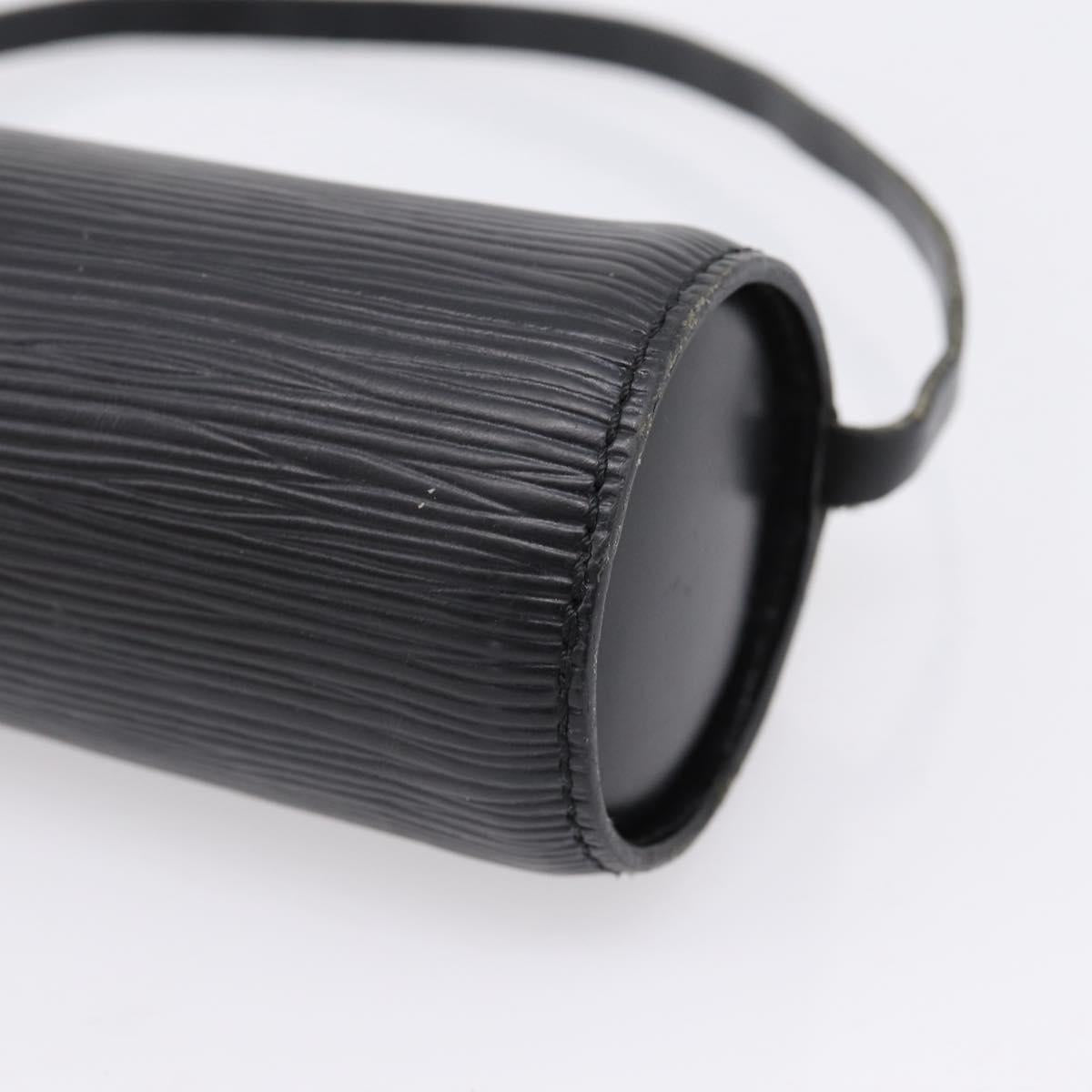 LOUIS VUITTON Epi Soufflot Pouch Black LV Auth BA16364