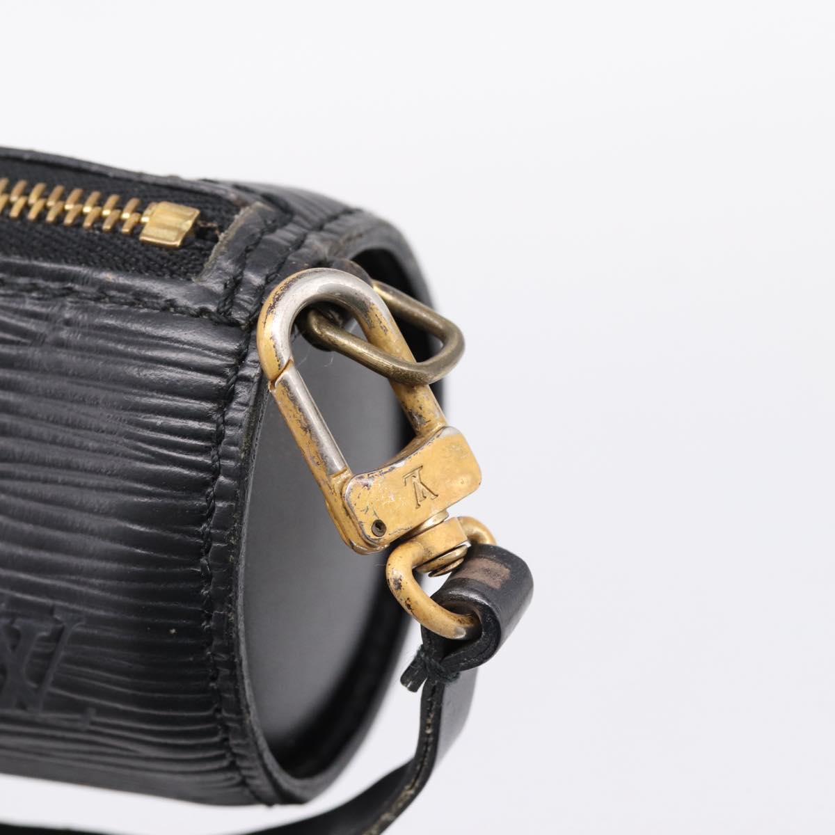 LOUIS VUITTON Epi Soufflot Pouch Black LV Auth BA16364