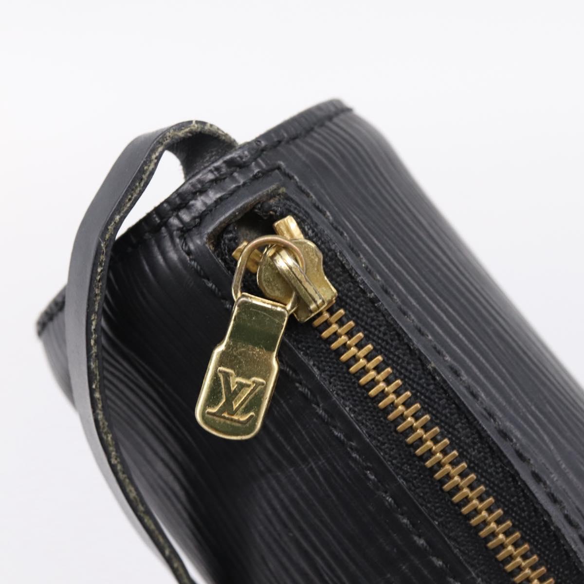 LOUIS VUITTON Epi Soufflot Pouch Black LV Auth BA16364