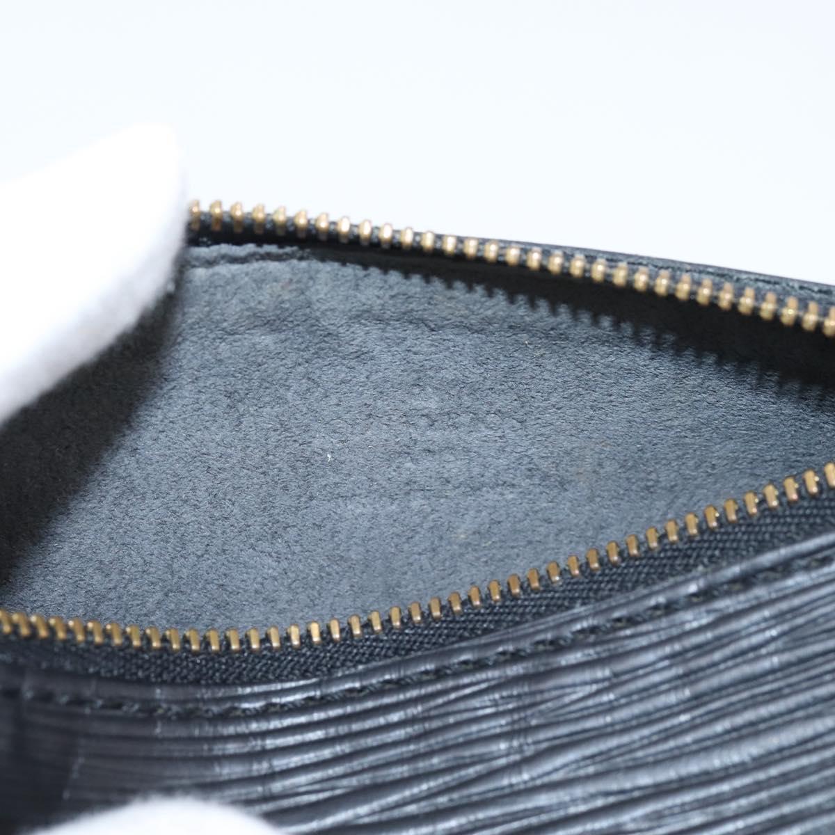 LOUIS VUITTON Epi Soufflot Pouch Black LV Auth BA16364