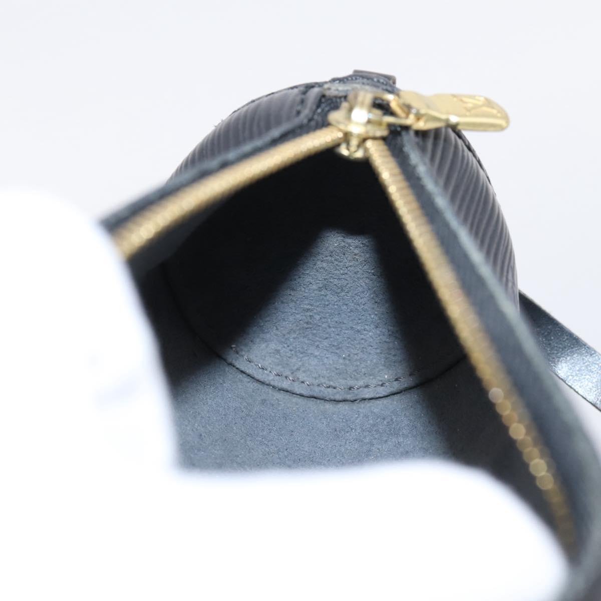 LOUIS VUITTON Epi Soufflot Pouch Black LV Auth BA16364