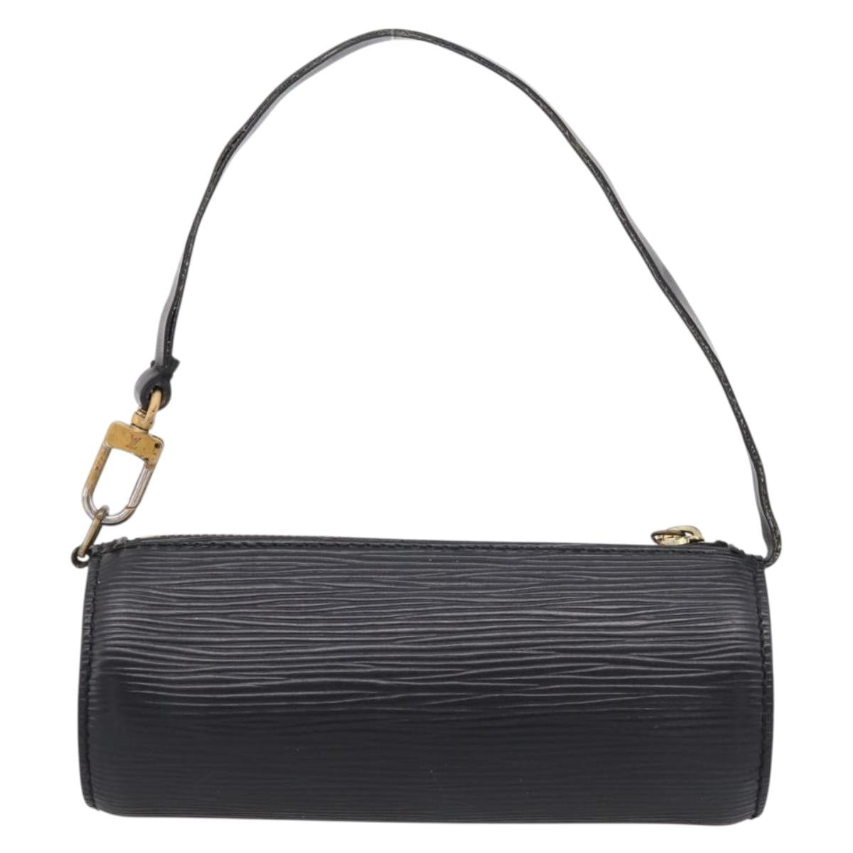 LOUIS VUITTON Epi Soufflot Pouch Black LV Auth BA16364