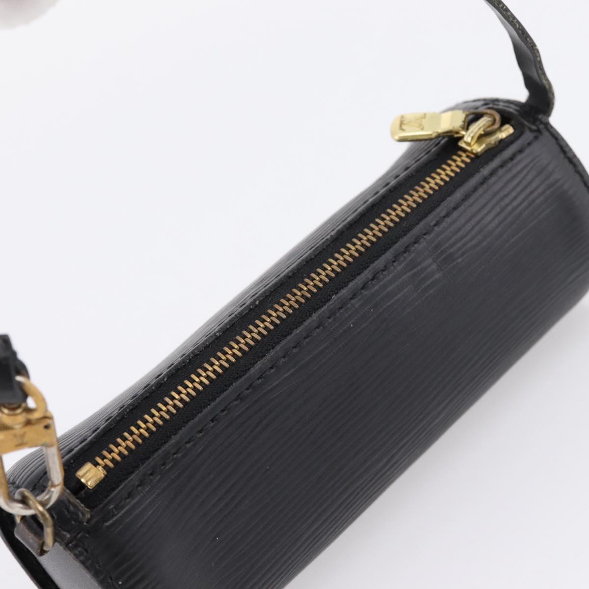 LOUIS VUITTON Epi Soufflot Pouch Black LV Auth BA16364