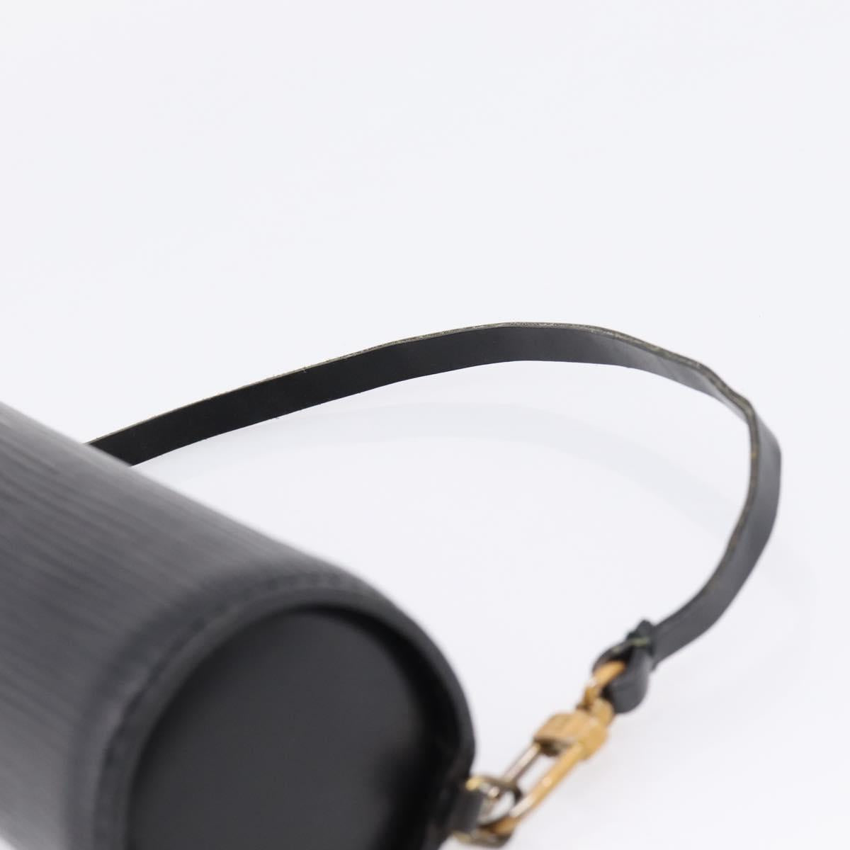 LOUIS VUITTON Epi Soufflot Pouch Black LV Auth BA16364