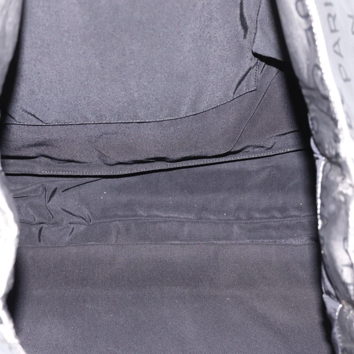 CHANEL Unlimited Tote Bag Coated Canvas Silver CC Auth BA16365