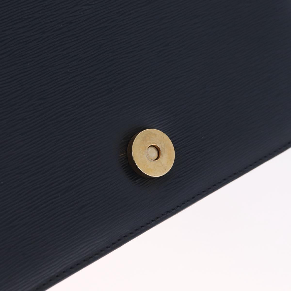 Chloe Chain Shoulder Bag Leather Navy Gold Auth BA16368