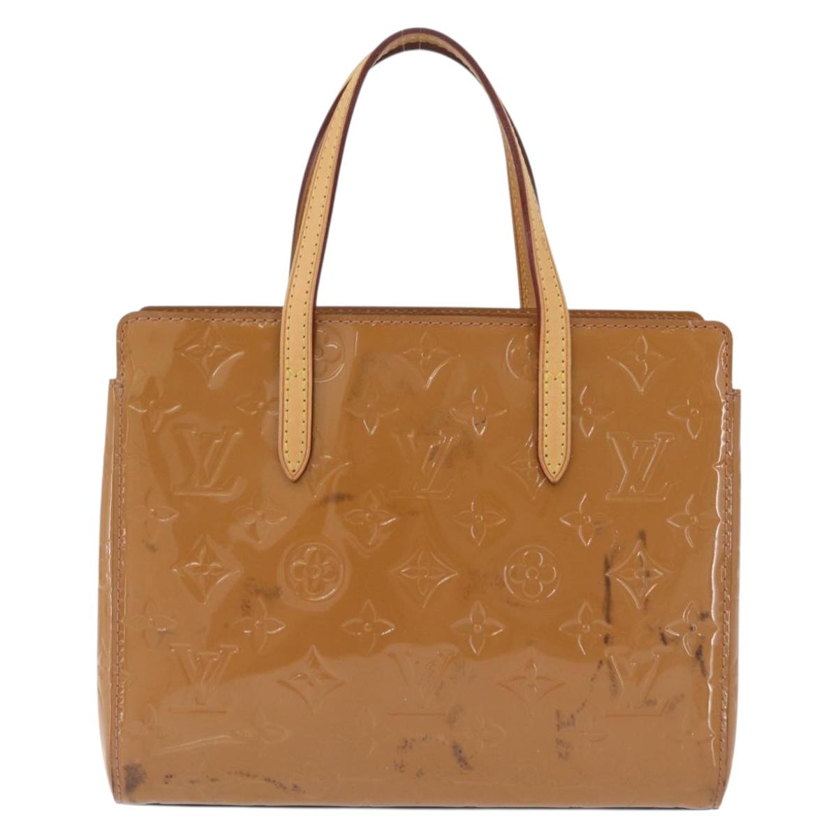 LOUIS VUITTON Monogram Vernis Catalina BB Hand Bag Noisette LV Auth BA16376