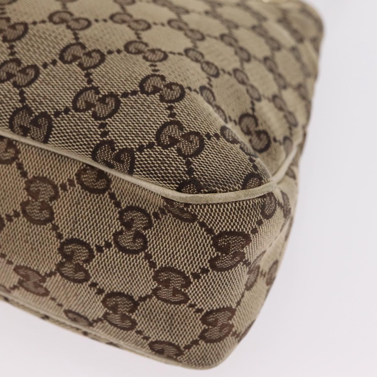 GUCCI GG Canvas Tote Bag Beige Gold 121023 Auth BA16377