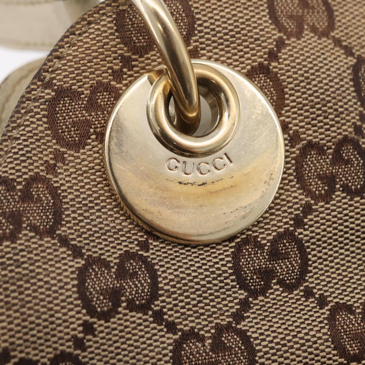GUCCI GG Canvas Tote Bag Beige Gold 121023 Auth BA16377
